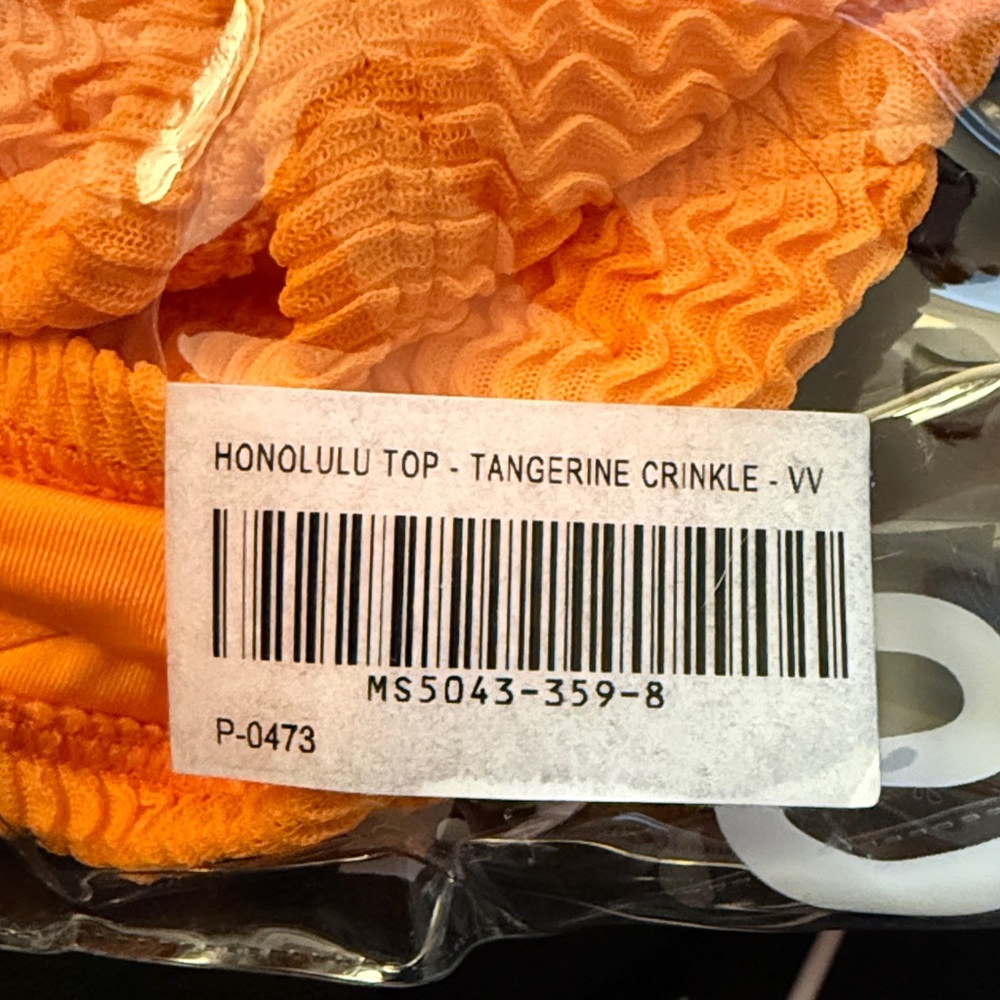 NEW Monday Swimwear HONOLULU TOP - TANGERINE CRINKLE Bikini Top size VV - Picture 13 of 13